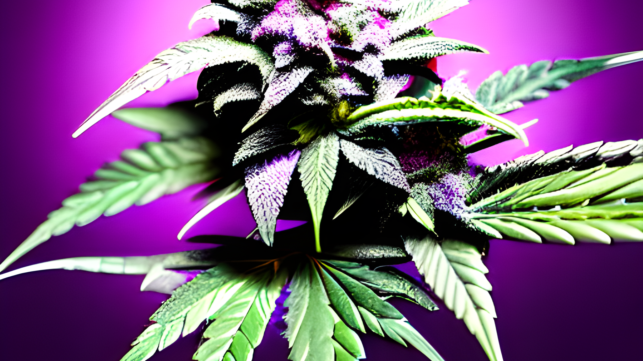 Cannabis Plant with Light Purple Hue